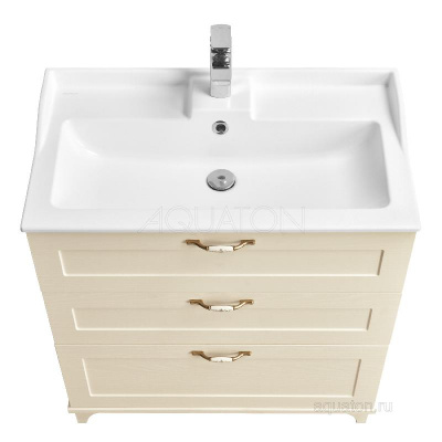 Тумба под раковину AQUATON Леон 80 Н дуб бежевый 1A187801LBPR0 фото в интернет-магазине Русалия