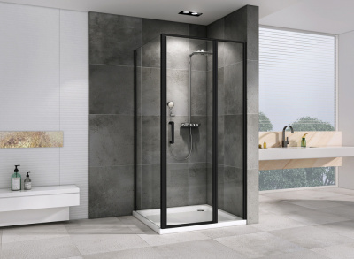 Душевой уголок ABBER Sonnenstrand AG04110BS-S80B 80х110 прямоугольный, профиль черный, прозрачное стекло фото в интернет-магазине Русалия