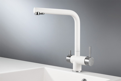 Смеситель для кухни GRANULA (2305, АРКТИК (БЕЛЫЙ)) фото в интернет-магазине Русалия