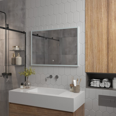 Зеркало с подсветкой Frame White 800x600 ЗЛП2312 Continent фото в интернет-магазине Русалия