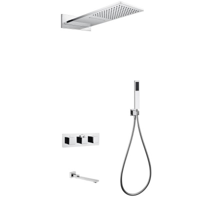 Душевая система ABBER Daheim AF8253 скрытого монтажа с изливом, термостат, хром фото в интернет-магазине Русалия