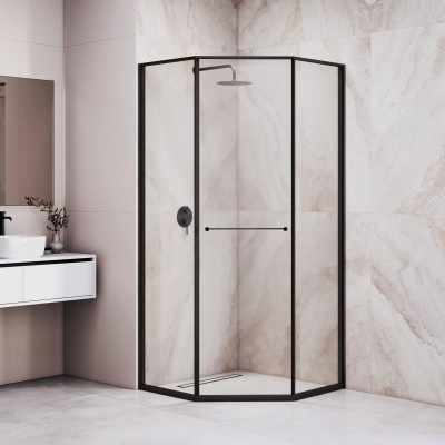 Душевой уголок RGW SV-82B "R" 800x1200, профиль черный, стекло прозрачное фото в интернет-магазине Русалия