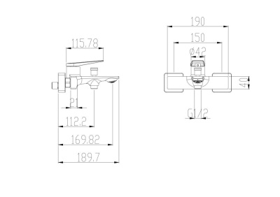 Смеситель для ванны с душем OLIVE'S VIAR белый (28201VRW) фото в интернет-магазине Русалия