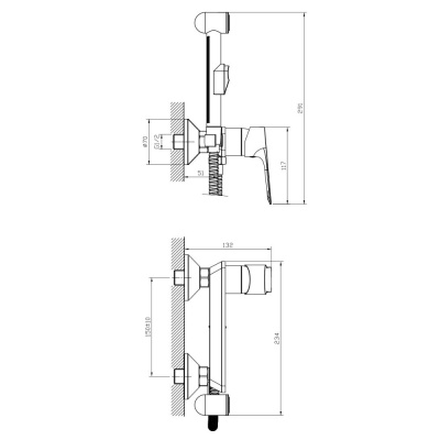 Смеситель с гигиеническим душем Rossinka RS27 (RS27-52) фото в интернет-магазине Русалия