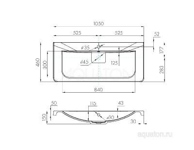 Раковина AQUATON Шерилл 105 1A71323KSH010 фото в интернет-магазине Русалия
