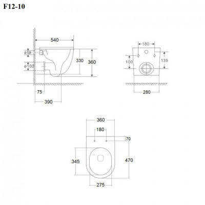 BOND F12-10 Унитаз подвесной со смывом торнадо, безободковый с сиденьем с микролифтом фото в интернет-магазине Русалия