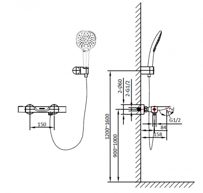Смеситель для ванны с термостатом AltroBagno Aperto 020402 Cr AltroBagnoAperto020402Cr фото в интернет-магазине Русалия
