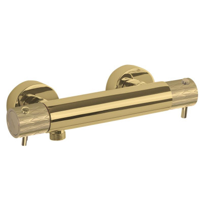 Термостатический смеситель для душа наружнего монтажа ODISEA JOYA 593401SOC золото брашированное Ramon Soler фото в интернет-магазине Русалия