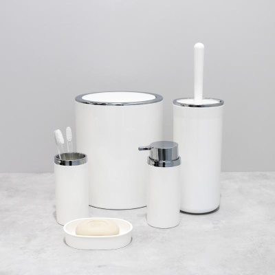 Дозатор жидкого мыла FIXSEN ROUND WHITE FX-451-1, белый фото в интернет-магазине Русалия