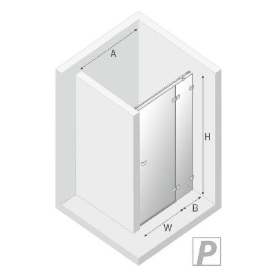 Дверь в нишу NEW TRENDY AVEXA BLACK 120x200 EXK-1555 (черный) фото в интернет-магазине Русалия