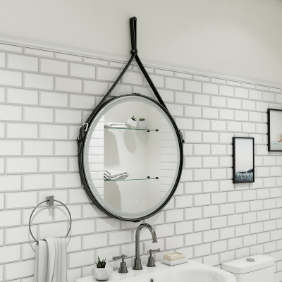 Зеркало с подсветкой Millenium Black d650 зеркальный отступ ЗЛП969 Continent фото в интернет-магазине Русалия