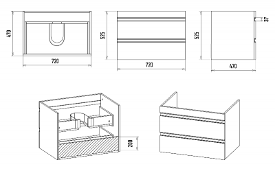 Тумба Ингрид 75 подвесная с раковиной Misty Алиса 75 Misty фото в интернет-магазине Русалия