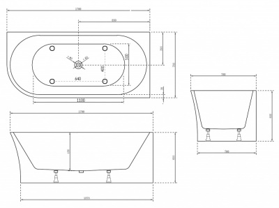 Акриловая ванна ABBER AB9257-1.7 R 170х78х60 см фото в интернет-магазине Русалия