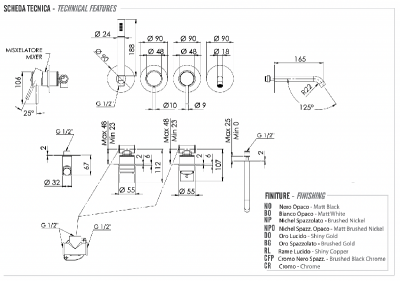 Смеситель для ванны Remer X Style X96S03ROXXRL, медь глянцевая фото в интернет-магазине Русалия