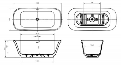 Акриловая ванна BELBAGNO DUE BB702-1700-800-K фото в интернет-магазине Русалия