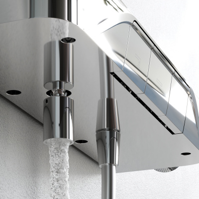 F078F700 Func, душ.система: см-ль-полка д/ванны/душа, душ.штанга, верхн. душ квадр., ручн.душ, хром фото в интернет-магазине Русалия