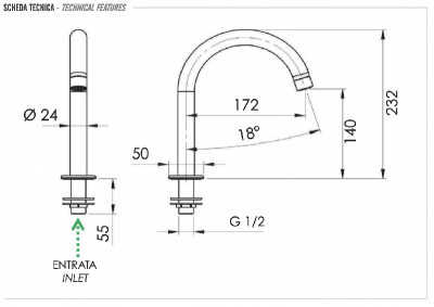 Излив в борт ванны Remer 67N фото в интернет-магазине Русалия