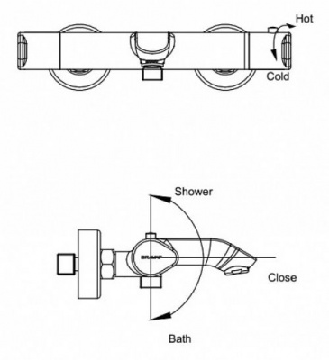Термостатический смеситель для ванны Waterfall F673114C-01 Bravat фото в интернет-магазине Русалия