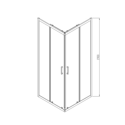 Душевой уголок Alpha VSS-3AL800CL, 800*800, хром, стекло прозрачное Vincea фото в интернет-магазине Русалия