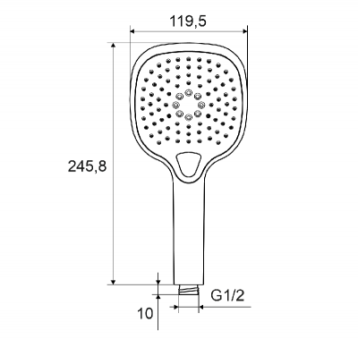 Душевая лейка EXCELLENT Auris (черный мат) фото в интернет-магазине Русалия