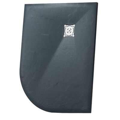 Каменный душевой поддон асимметричный RGW ST/AL-G Графит  800x1200 фото в интернет-магазине Русалия