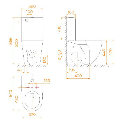 Унитаз с бачком напольный RGW SW-03 высокий фото в интернет-магазине Русалия