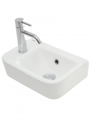 AQM5006L Умывальник с отверстием под смеситель. Левый. 375х245х135 фото в интернет-магазине Русалия