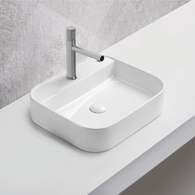 Раковина керамическая Vincea VBS-50550, 500*400*110, накладная, цвет белый фото в интернет-магазине Русалия