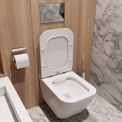 Унитаз MIMI Aria MW ТЕРМООБЖИГ (не плёнка) подвесной безободковый белый матовый Ceruttispa CT8919 (510x350x355) фото в интернет-магазине Русалия