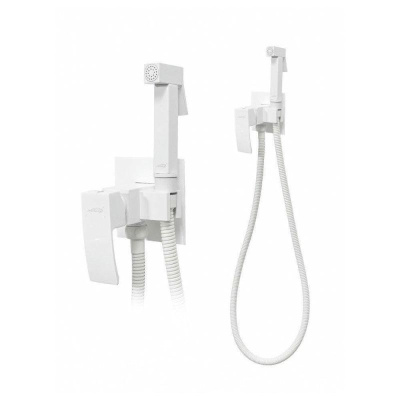 Гигиенический душ со смесителем встраиваемый Hansberge H3077WW, белый фото в интернет-магазине Русалия