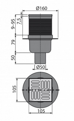 Трап с решеткой APV32 Alcaplast фото в интернет-магазине Русалия