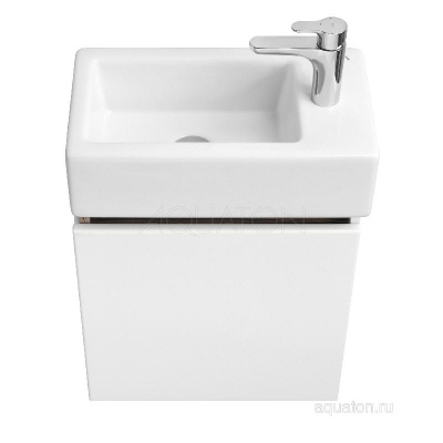 Тумба под раковину AQUATON Эклипс М подвесная эбони светлый левая 1A172801EK49L фото в интернет-магазине Русалия