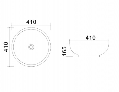Раковина накладная круглая 41 см AZ-4947 Azario фото в интернет-магазине Русалия