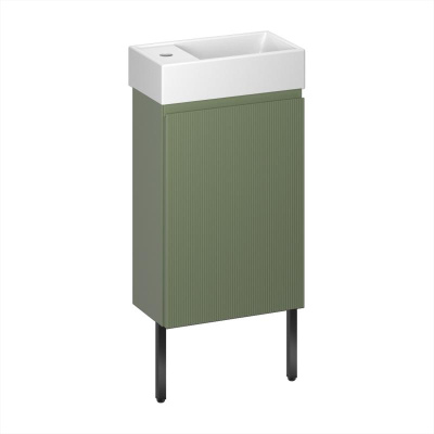 Тумба с раковиной WC Area 40 см матовый зеленый 221805006 Wellsee фото в интернет-магазине Русалия