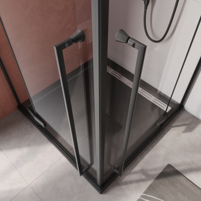 Душевой уголок Cezares LINER-A-2-90-C-NERO фото в интернет-магазине Русалия