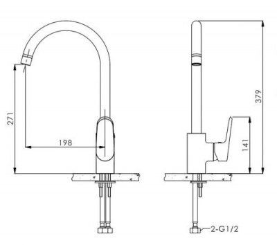 Смеситель для кухни Pure F7105161C Bravat фото в интернет-магазине Русалия
