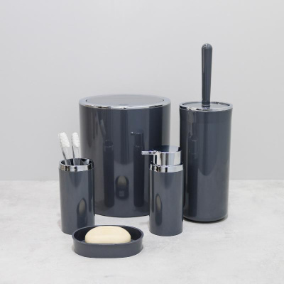 Дозатор жидкого мыла FIXSEN ROUND GRAY FX-453-1, серый фото в интернет-магазине Русалия