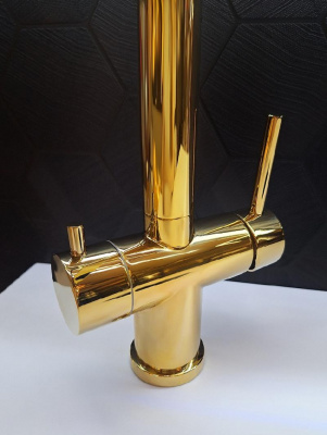 Смеситель для кухни с гибким изливом Flusso 050205 Or AltroBagno фото в интернет-магазине Русалия