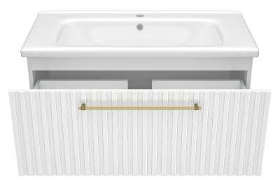 Тумба Alicante 90 подвесная (белая) с раковиной Днепрокерамика Этна 90 Brevita фото в интернет-магазине Русалия