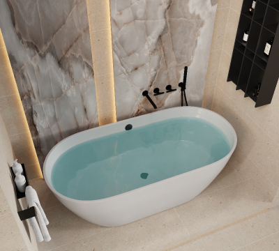 Ванна из искусственного камня Olivia Lux GL 170х80 GreenStone фото в интернет-магазине Русалия