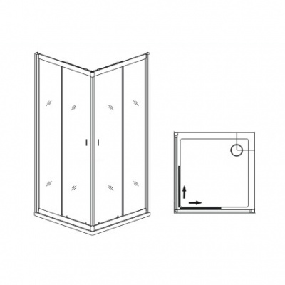 Душевой уголок TN-31 квадрат 90*90 Dolphin фото в интернет-магазине Русалия