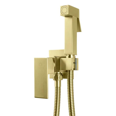 Гигиенический душ со смесителем встраиваемый FILARETE Fing FL101MG, матовое золото фото в интернет-магазине Русалия