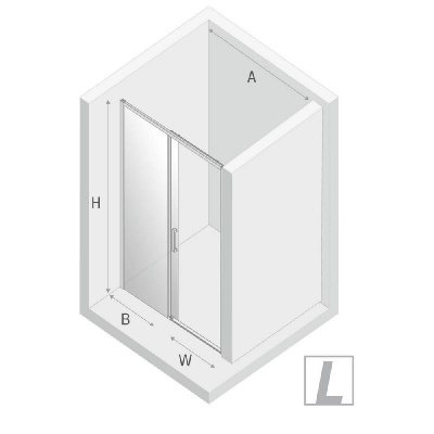 Дверь в нишу NEW TRENDY PRIME 100x200 L D-0298A (хром) фото в интернет-магазине Русалия