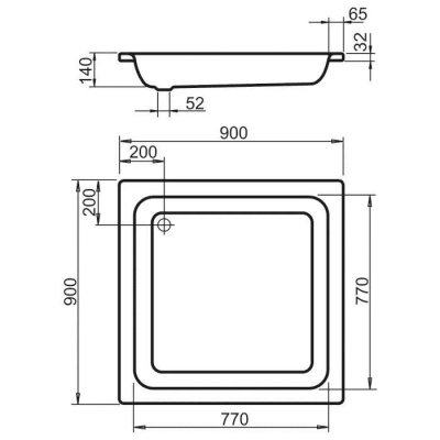 Душевой поддон Sanidusch 396 90х90х14 331100010001 Kaldewei фото в интернет-магазине Русалия