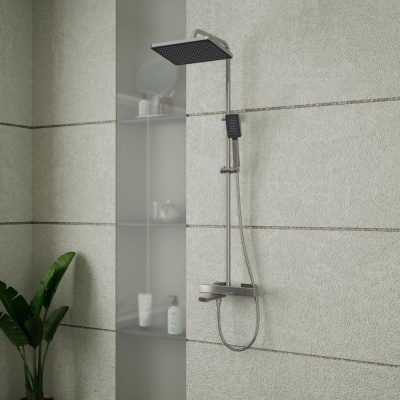 Тропическая душевая система RUSH термостатическая с изливом хром (ST4235-60) фото в интернет-магазине Русалия