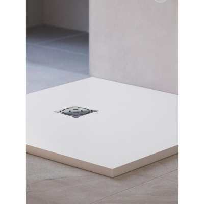 Каменный душевой поддон квадратный RGW ST-W Белый  800x800 фото в интернет-магазине Русалия