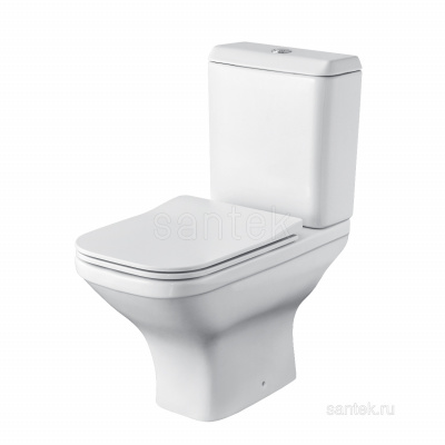 Унитаз - компакт безободковый с сиденьем микролифт slim Лайн Rimless 1WH501573 Сантек фото в интернет-магазине Русалия