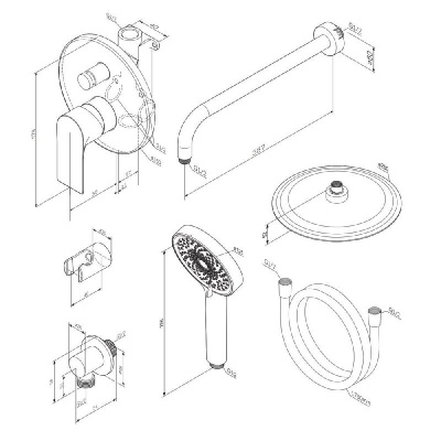 947520000 Apollo встраиваемая душевая система со смесителем для душа, хром Damixa фото в интернет-магазине Русалия