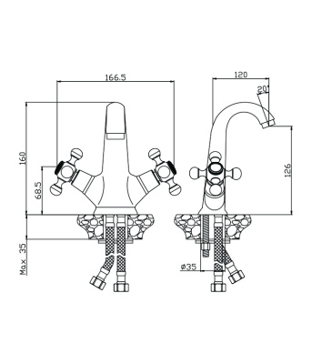 Смеситель OLIVE'S для раковины GIRONA (01100GR) фото в интернет-магазине Русалия