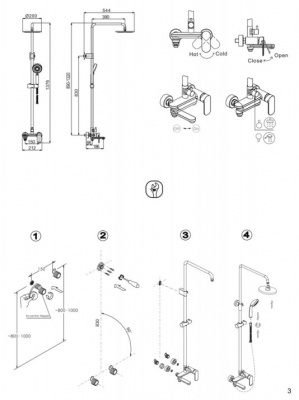 Душевая система со смесителем на ванну Opal F6125183CP-A2-RUS Bravat фото в интернет-магазине Русалия